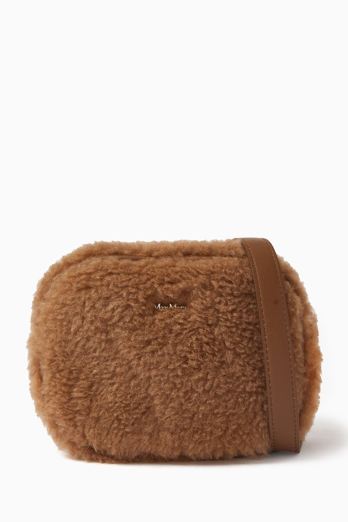 

Teddy Camera Bag in Wool, Brown