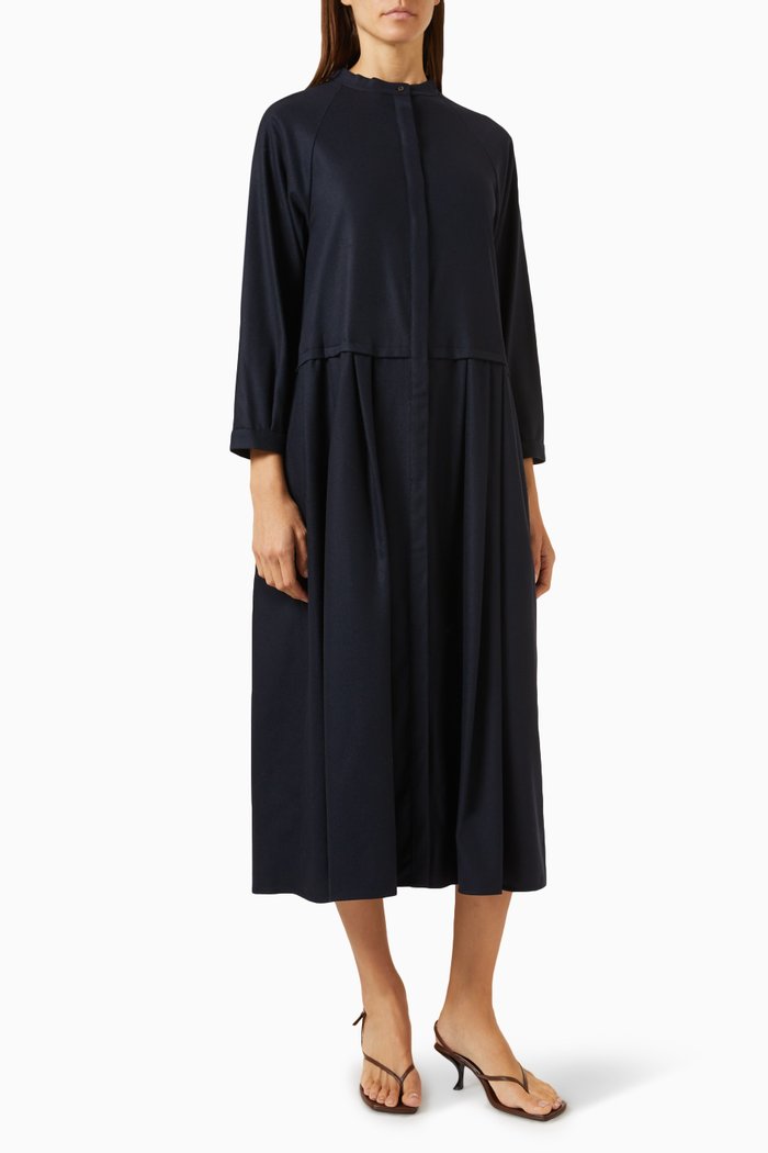 

Fata Midi Dress in Wool, Blue