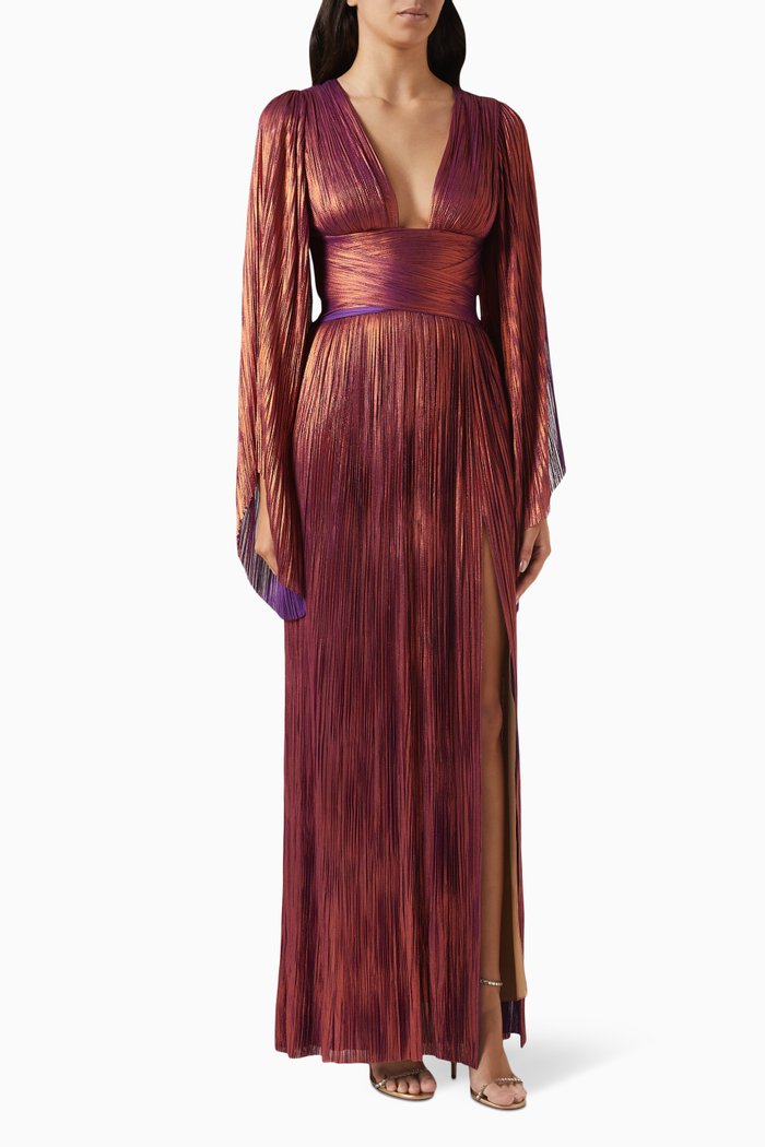 

Alana Maxi Dress in Silk, Purple