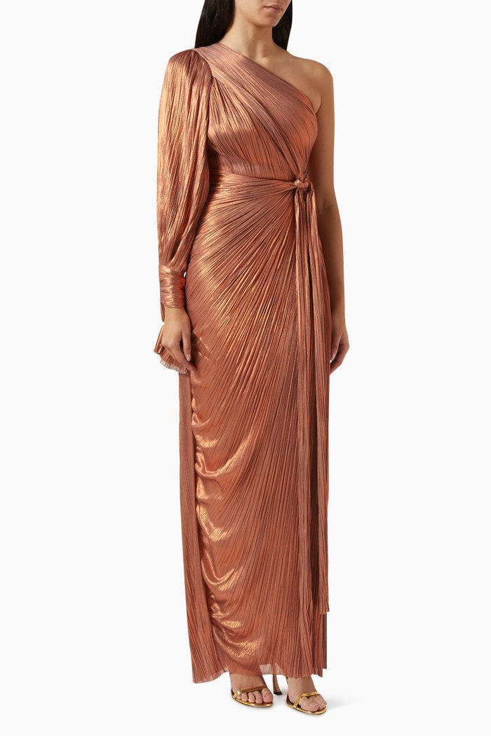

Palmer One-shoulder Dress in Silk-tulle, Metallic