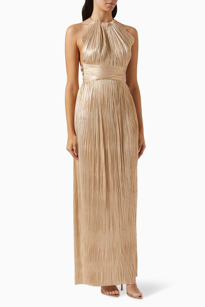 Summer Maxi Dress in Silk-tulle, Neutral