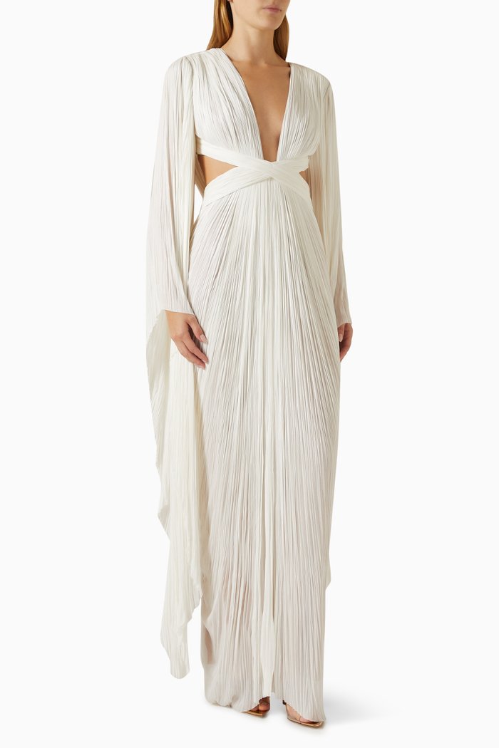 Vera Cut-out Maxi Gown, White