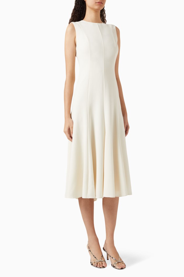 

A-line Midi Dress in Crepe, Neutral