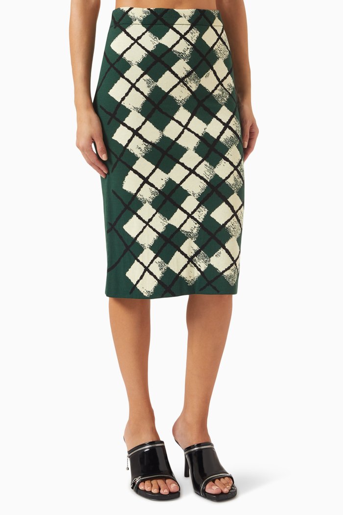 

Argyle Skirt in Cotton, Green