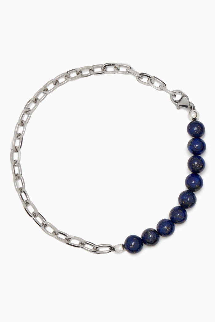 

Grant Lapis Bracelet in Silver-tone Brass, Blue