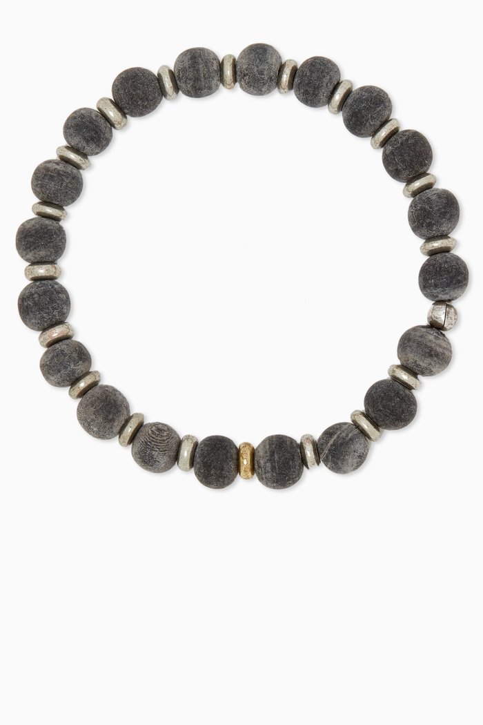 

Hugo Horn Bracelet in Brass, Grey