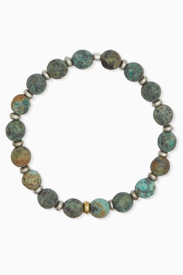 

Hugo Turquoise Bracelet in Brass, Green