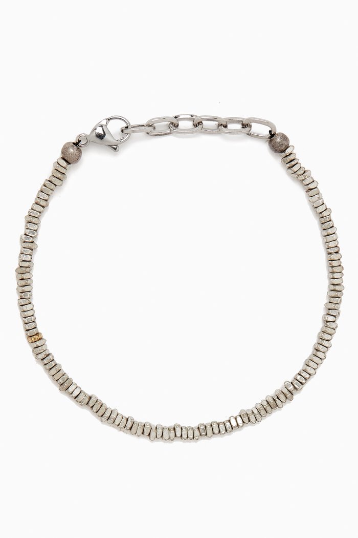 

Juan Bead Bracelet in Silver-tone Brass