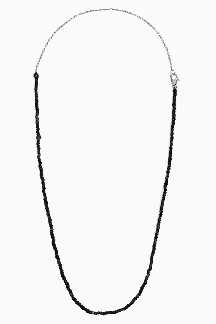 

Ford Bead Necklace in Silver-tone Brass, Black
