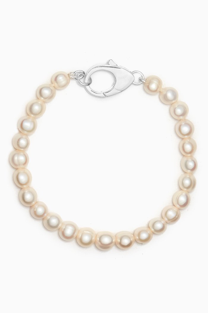 

Classic Pearl Bracelet in Sterling Silver, White