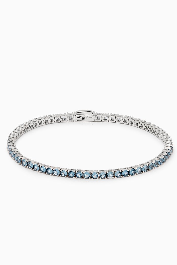 

Classic Tennis Bracelet in Cubic Zirconia & Sterling Silver, Blue