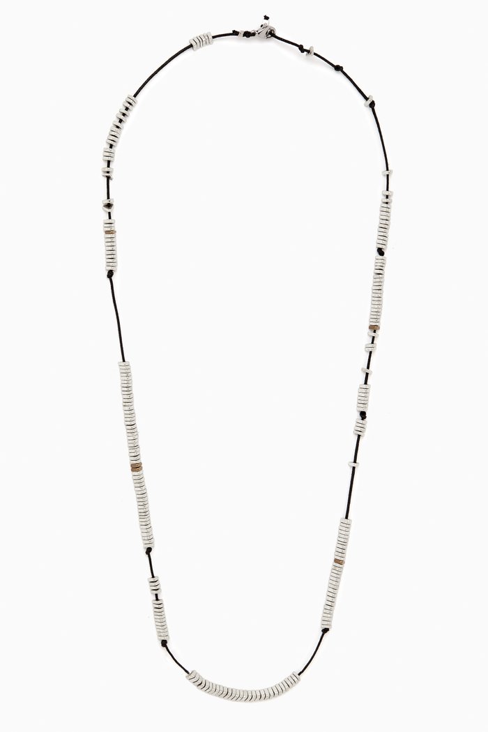 

The Eric Beaded Necklace in Cord, Silver