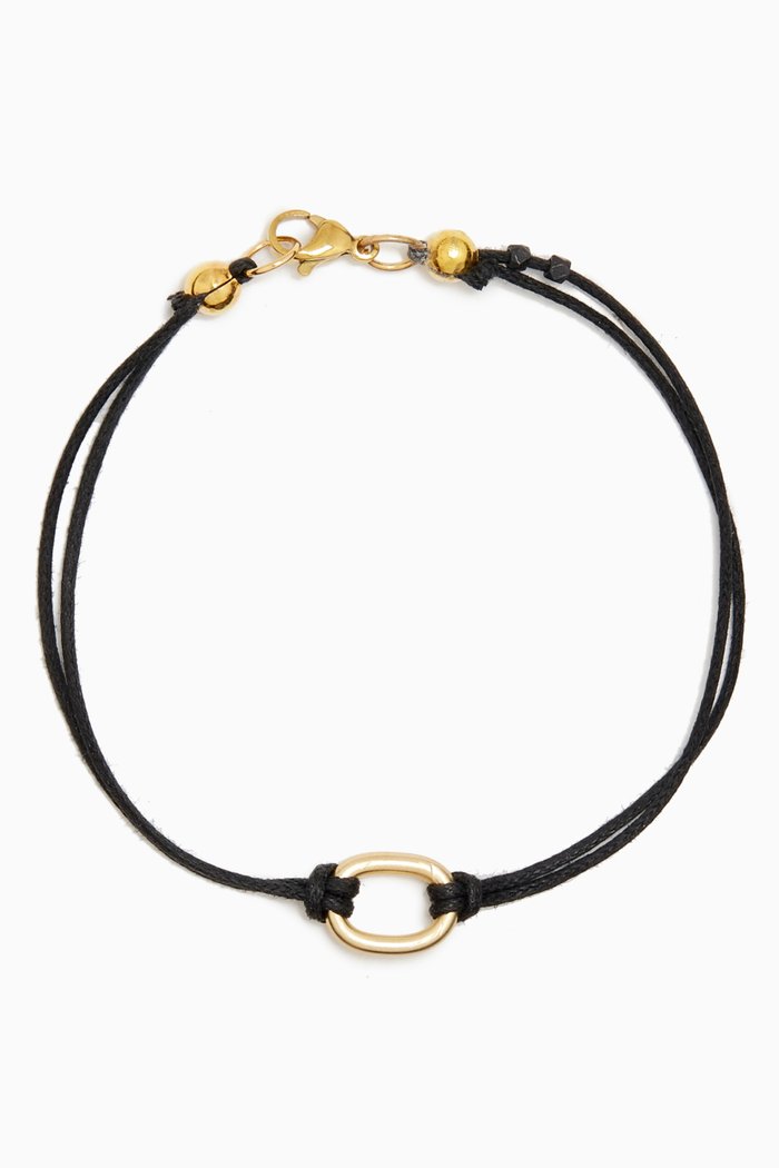 

The Wyatt Amulet Bracelet in Cord & Silver-plated Brass