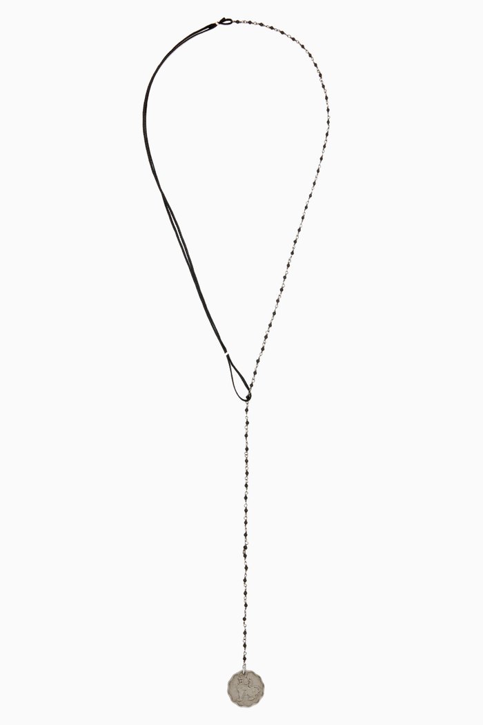 

The Alessio Ancient Coin Pendant Necklace in Cord & Silver-tone Brass, Gold