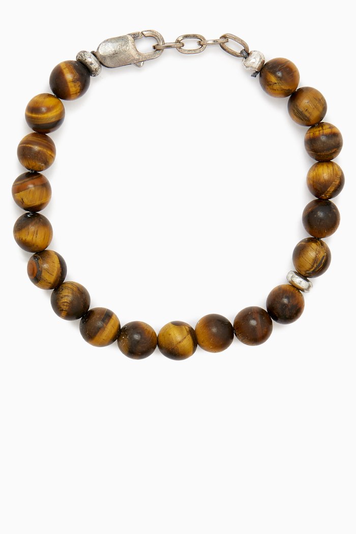 

The Ryan Bead Bracelet in Brass, Grey