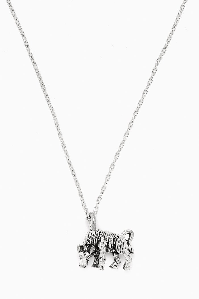 

Taurus Zodiac Pendant Necklace in Silver-tone Brass