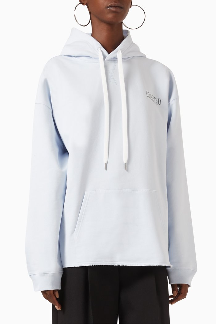 

Drawstring Hoodie in Cotton-fleece, Grey