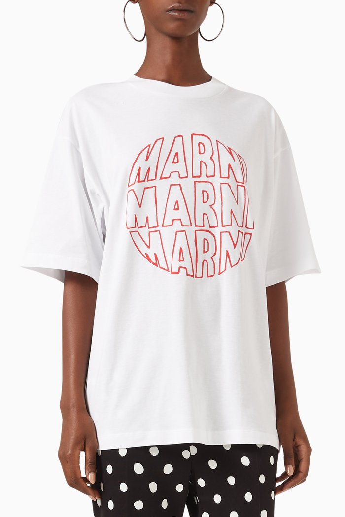 

Logo-print Oversized T-shirt in Cotton-jersey, White