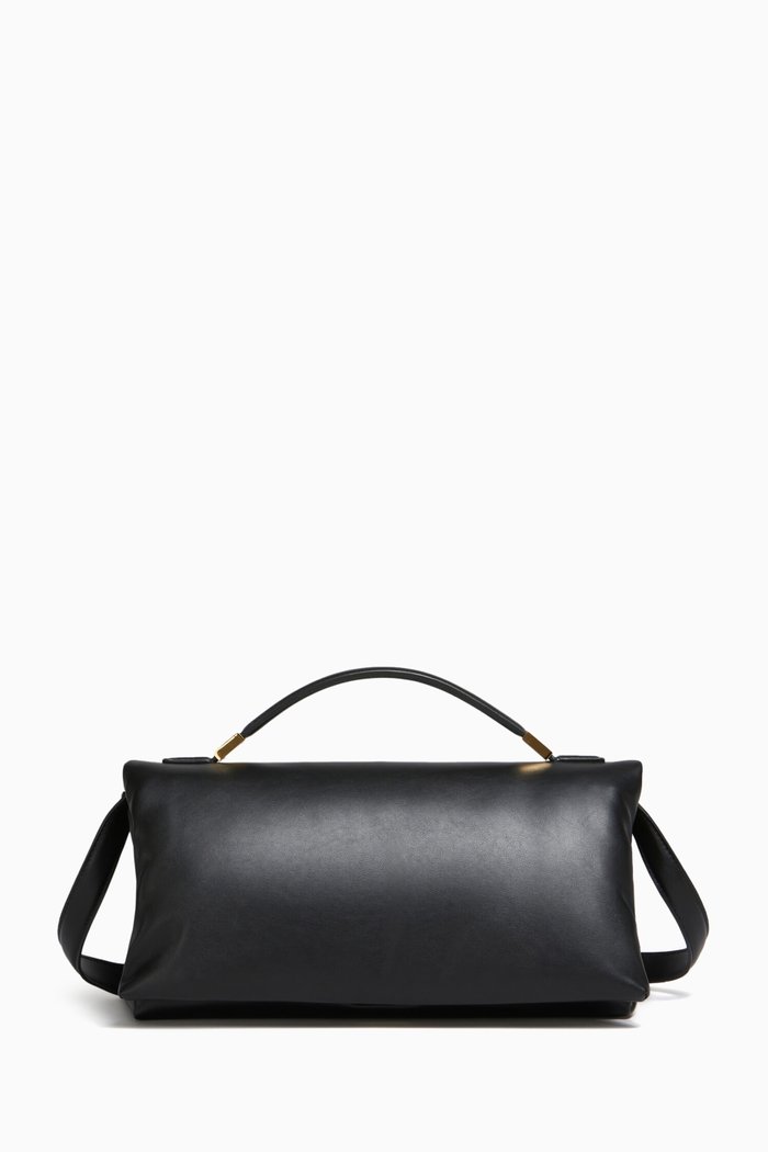 

Prisma Top Handle Bag in Leather, Black