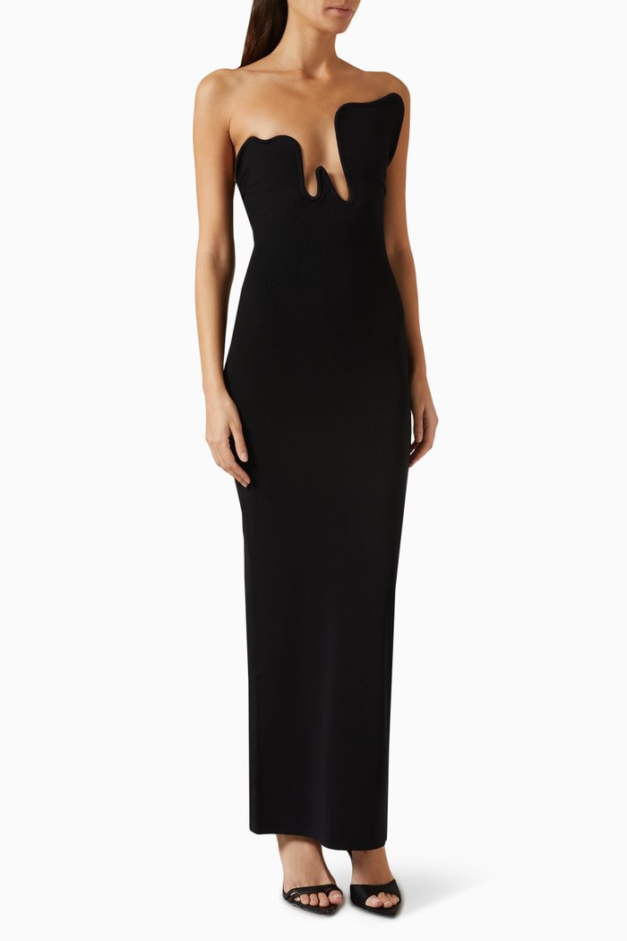 

Salacia Wire Column Strapless Maxi Dress, Black