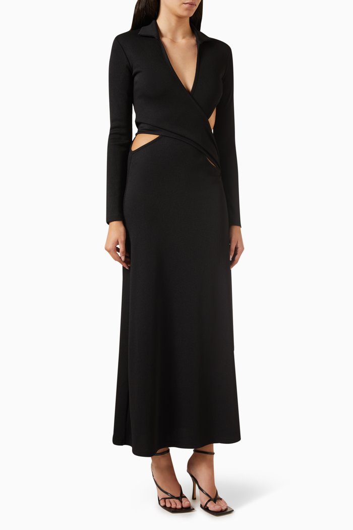 

Archer Interlock Fran Dress in Luxe Rib Weave, Black