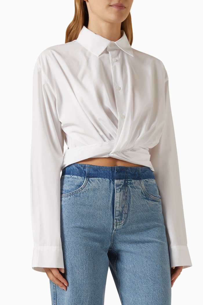 

Tempest Twist Shirt in Cotton-poplin, White