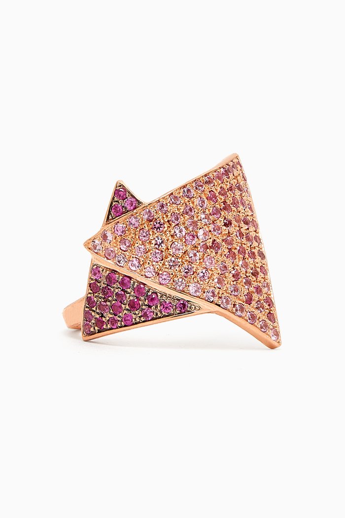 1919 Sapphire Ring in 18kt Rose Gold, Pink