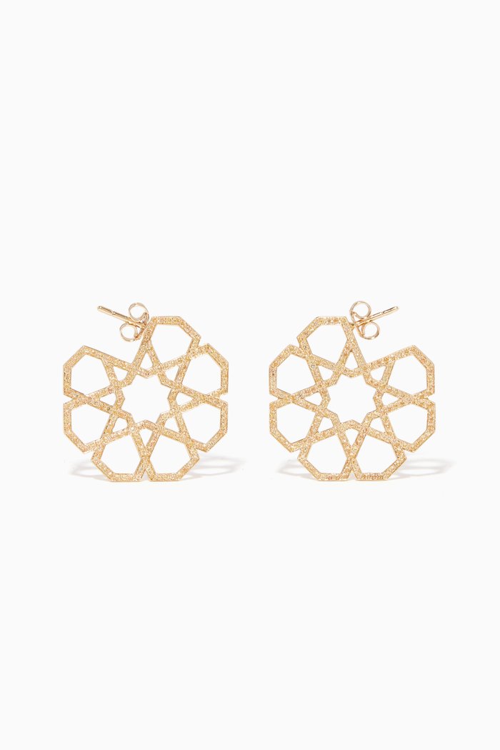 

Arabesque Deco Sapphire Earrings in 18kt Gold, Yellow