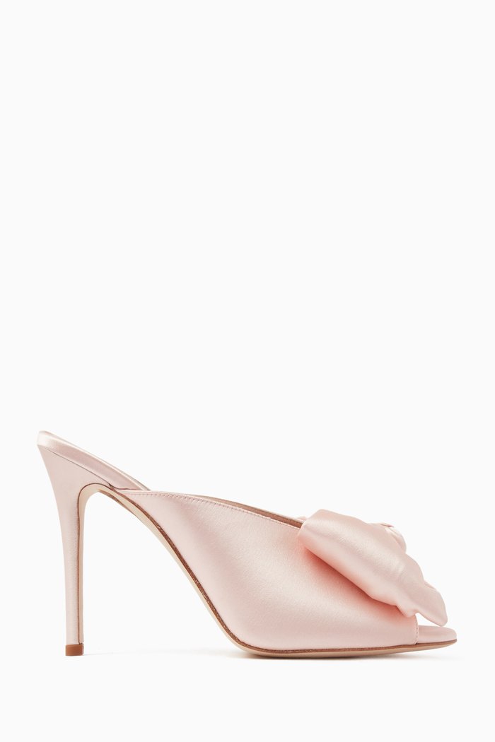 Vesper 100 Mule Sandals in Satin, Pink