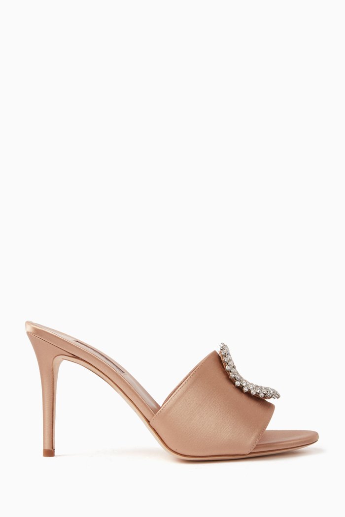 

Soleil 90 Embellished Sandals in Satin, Neutral