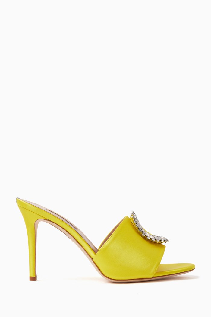 

Soleil 90 Embellished Sandals in Satin, Yellow