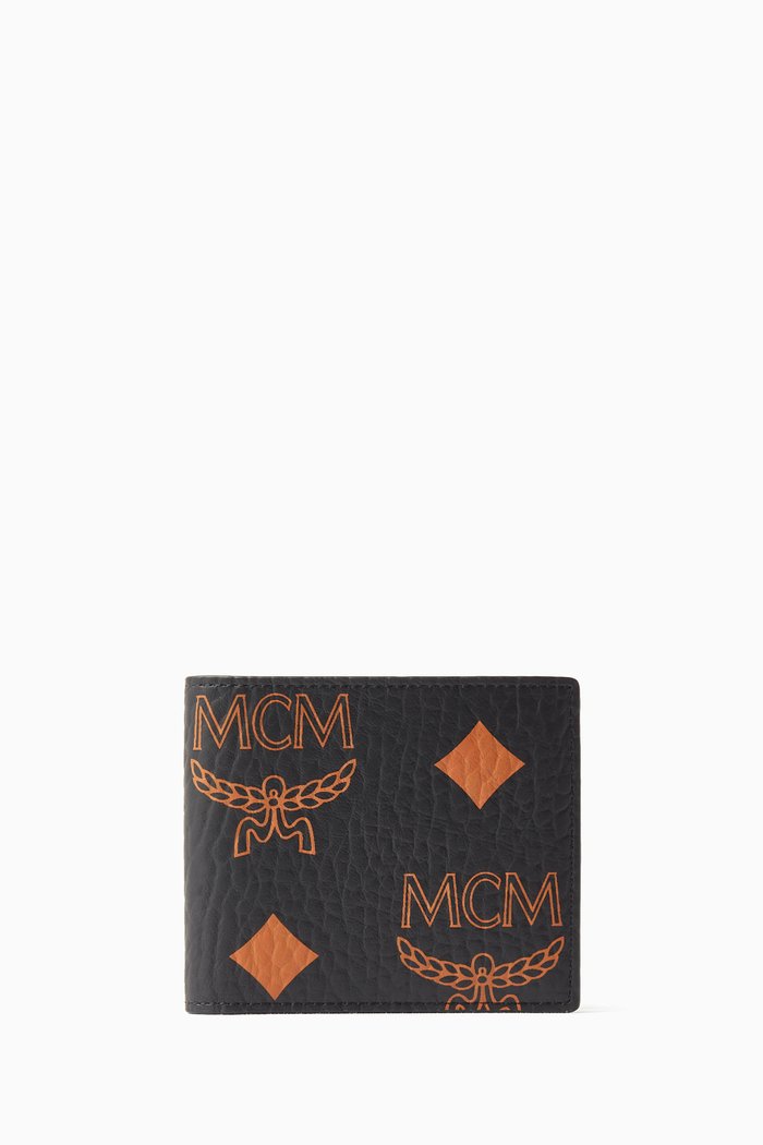 

Small Bi-fold Maxi Visetos Wallet in Coated-canvas, Black