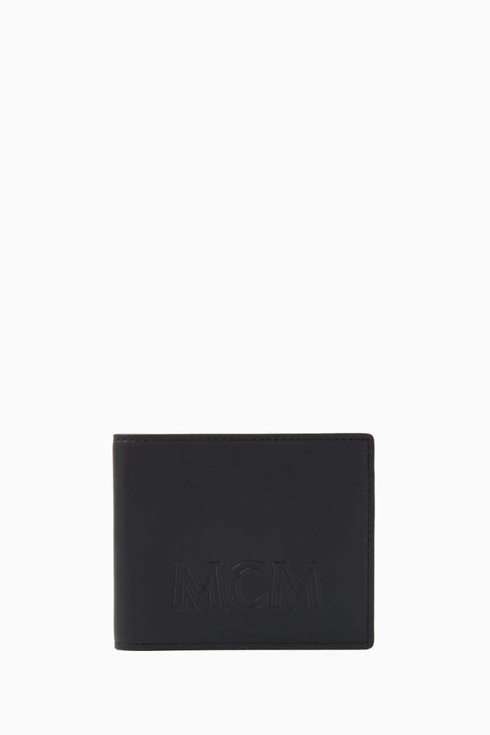 Aren Bifold Wallet in Leather, Black