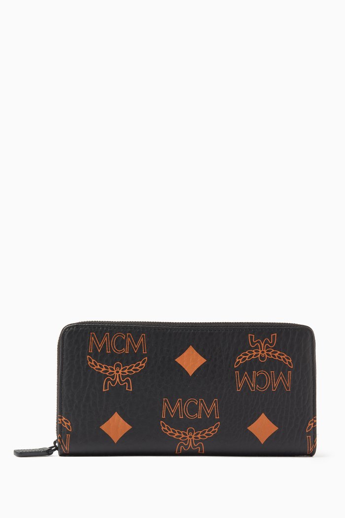 

Large Zip Maxi Visetos Wallet in Coated-canvas, Black