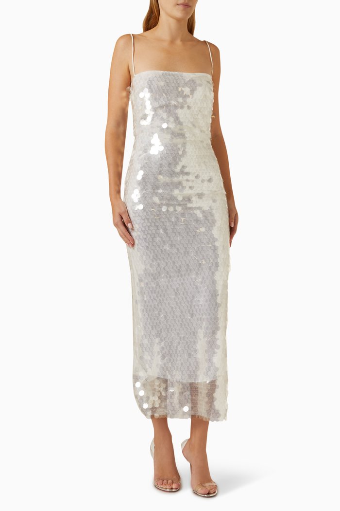 

Phoenix Sequinned Midi Dress, Silver