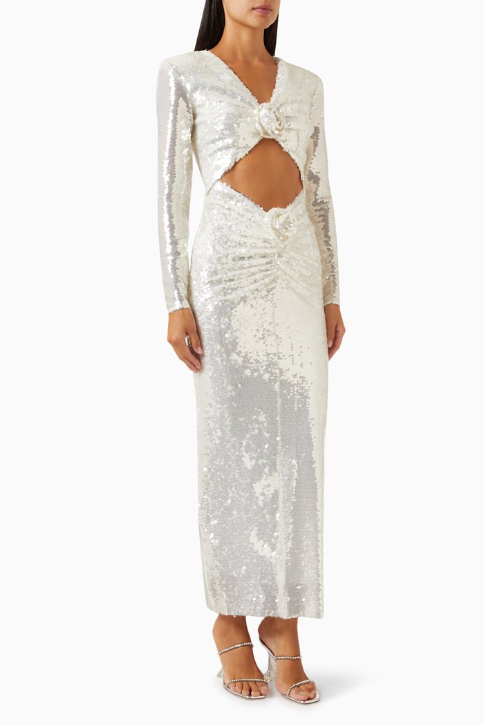 

Aurora Sequinned Maxi Dress, White