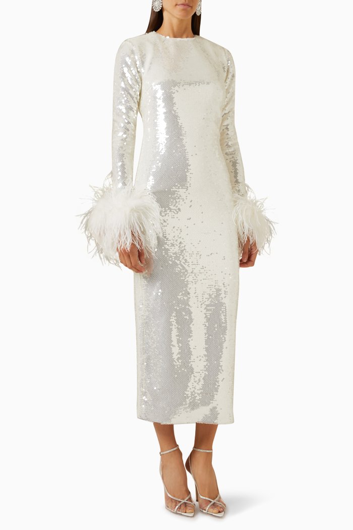 

Zouzou Sequinned Midi Dress, White