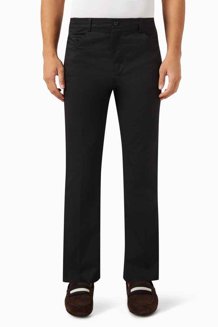 

Straight-fit Trousers in Jersey, Black