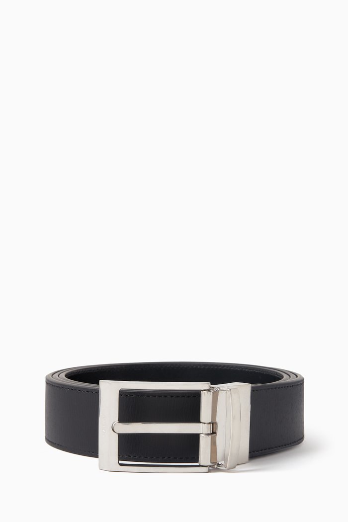 

Shiffie Reversible Belt in Leather, Black