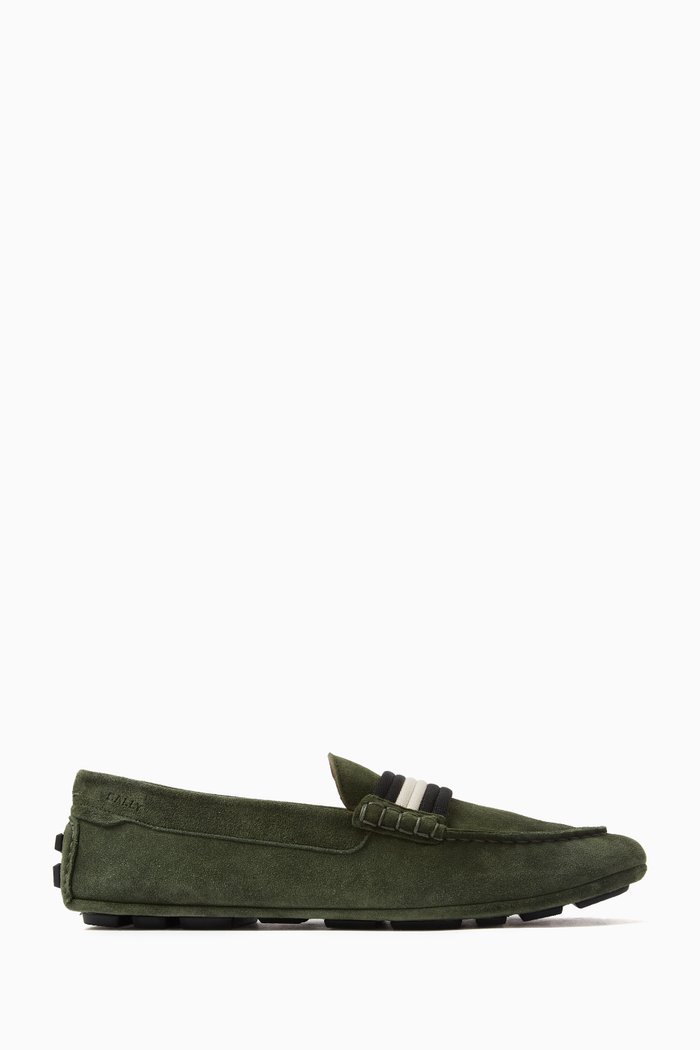 

Kansan Driving Shoes in Suede, Green