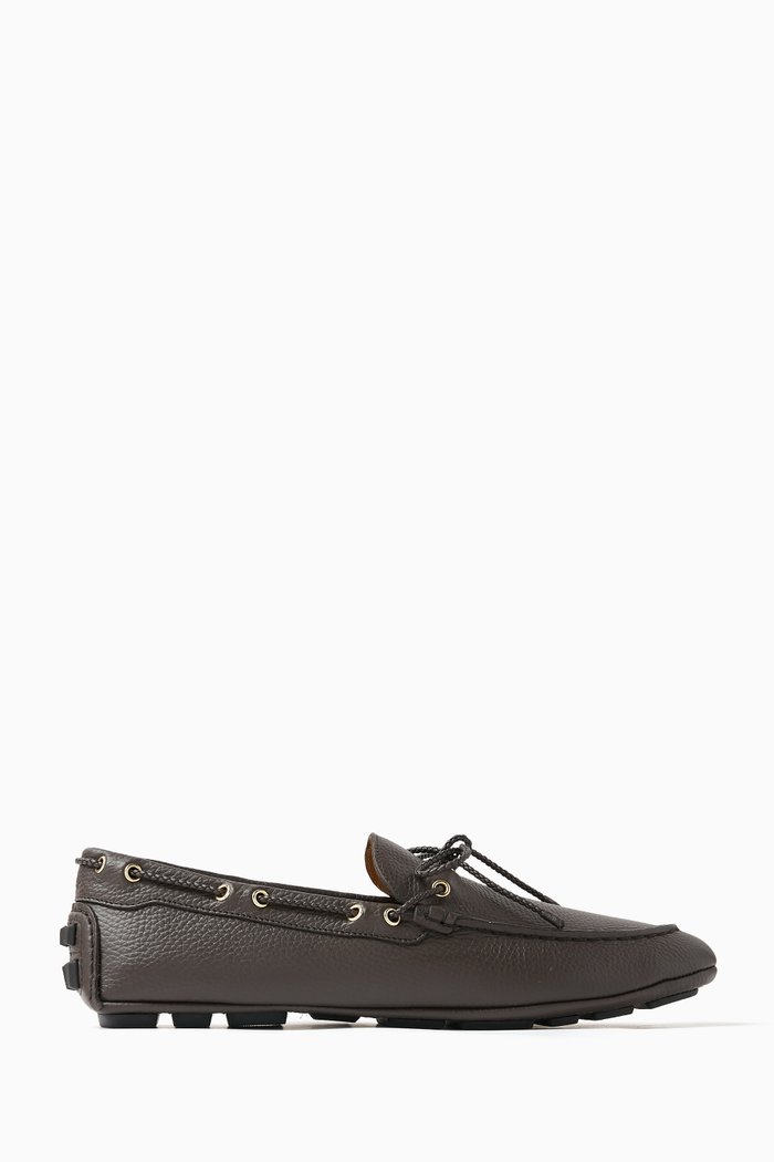 

Kyan Driving Shoes in Leather, Black