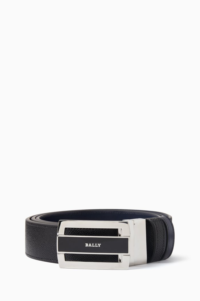 

Fabazia Reversible Logo Belt in Leather, Black