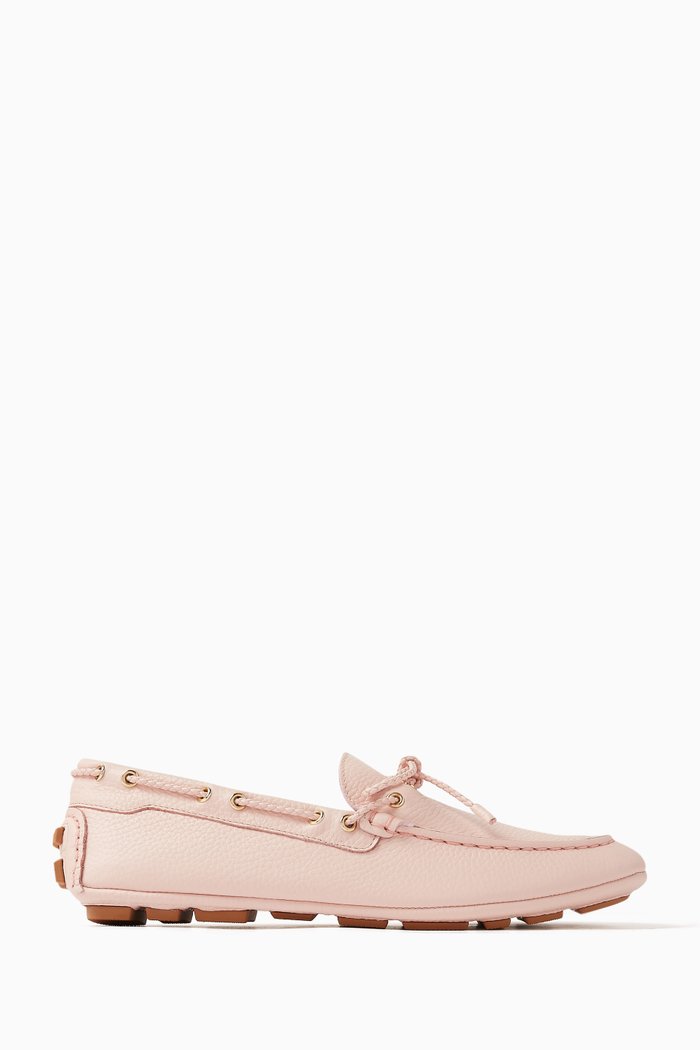 

Kyan Loafers in Grained Leather, Pink