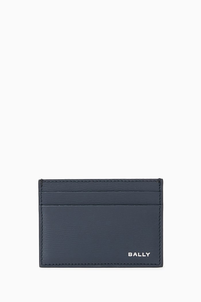 

Logo Cardholder in Leather, Blue