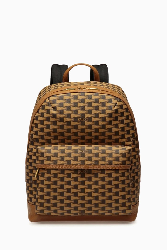 Bord Trekk Printed Backpack in Leather, Brown