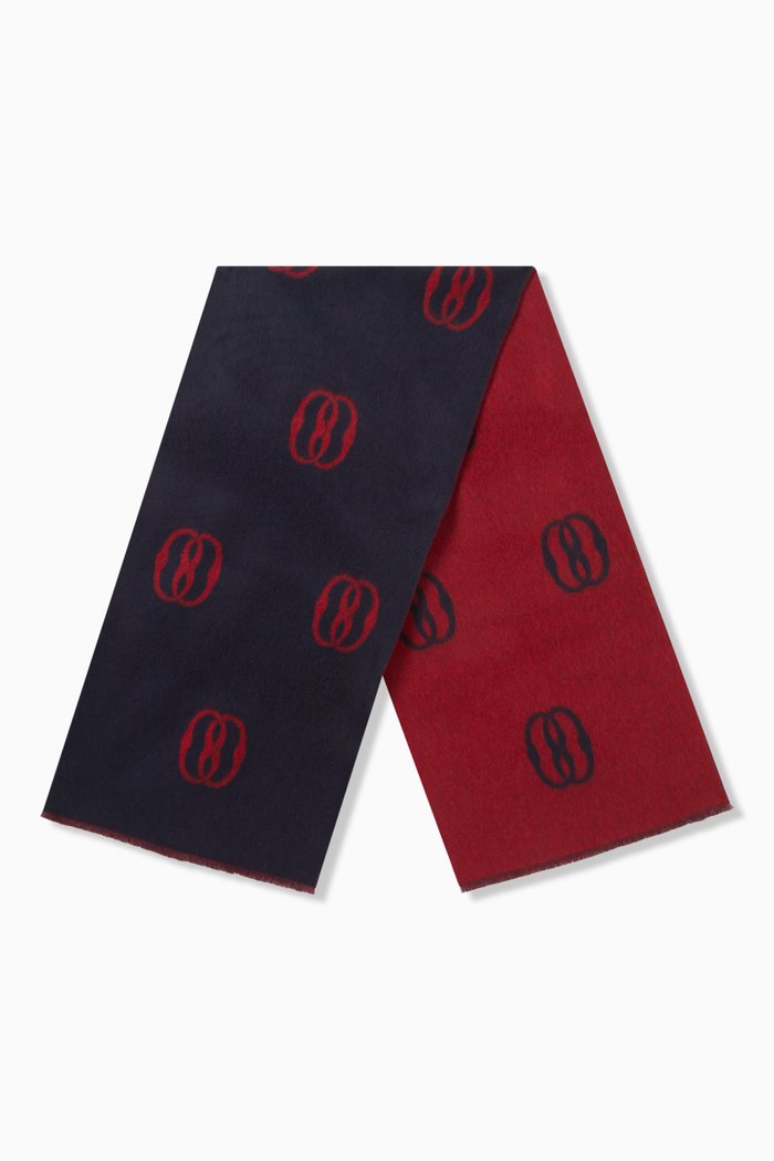 

Two-tone Logo Scarf in Merino Wool, Burgundy