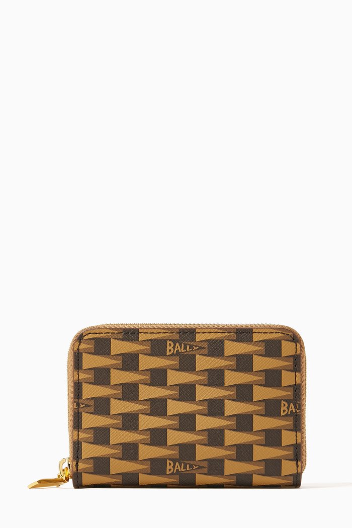 

Pennant Printed Zip-around Wallet in Leather, Multicolour