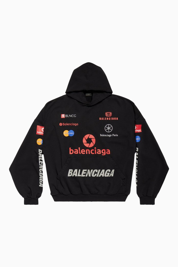 

Unisex Top League Oversized Hoodie in Cotton-fleece, Black