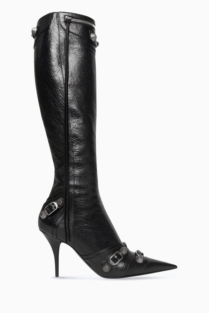 

Cagole 90 Boots in Arena Lambskin, Black