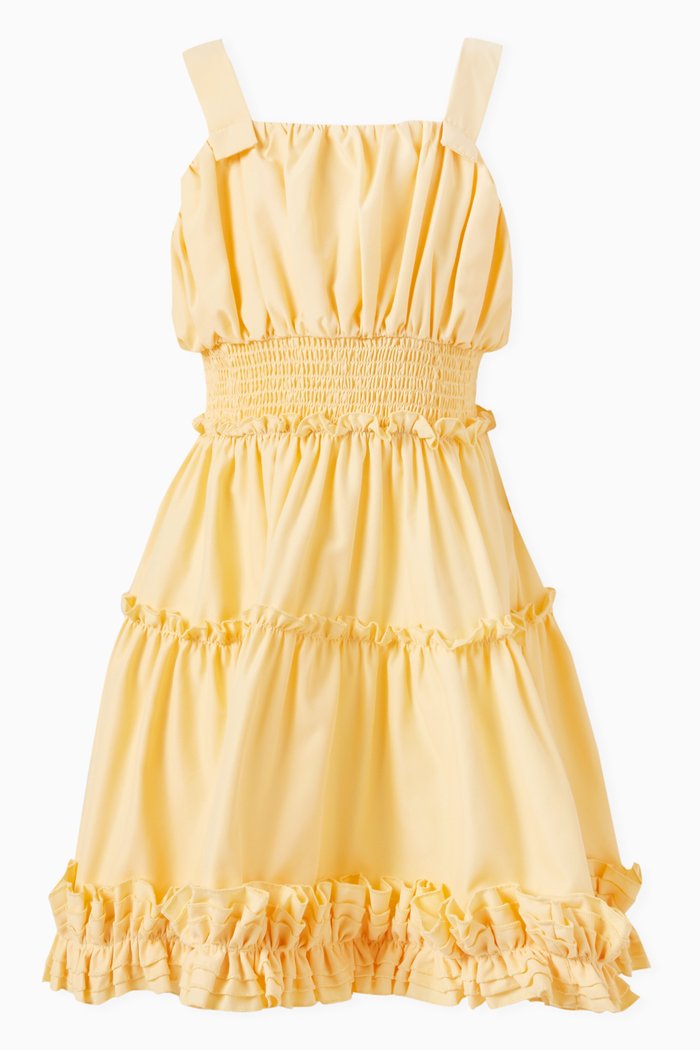 

Ruched Sleeveless Dress, Yellow